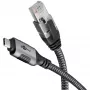 Goobay 70752 cabo Ethernet de USB-C 3.1 para RJ45, Cat6 F/UTP, 5 m, preto/prateado