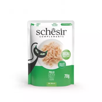 SCHESIR Filete de Frango em Gelatina - Alimento húmido para gatos - 70 g