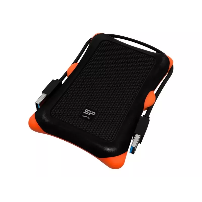 Caixa HDD/SSD Silicon Power Armor A30, 2,5 polegadas Single-Bay, USB 3.2 Gen 1, Micro-USB A, laranja/preto