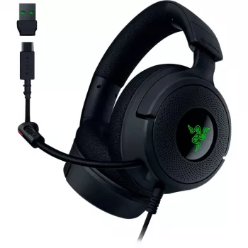 Razer Kraken V4 X - Headset com fios para gaming em PC (drivers TriForce de 40 mm, microfone cardioide retrátil, som surround 7.1, Chroma RGB para PC, consola e telefone)