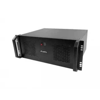 Caixa para rack LANBERG SC01-3504-10B, 1x 3,5 polegadas + 1x 2,5 polegadas gaveta, 7 slots de expansão, 2x ventoinhas frontais de 120 mm, USB2.0