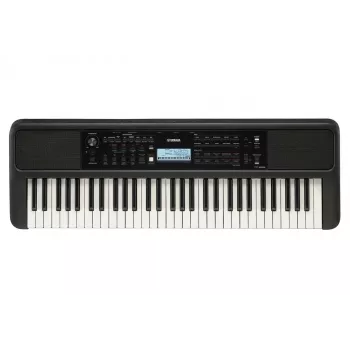 Teclado YAMAHA PSR-E383 — Teclado MIDI portátil de 61 teclas, ecrã LCD, USB, altifalantes incorporados, a pilhas (6), Preto