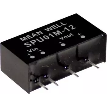 Fonte de alimentação MEAN WELL SPU01N-05, entrada 21,6–26,4 V, saída 5 V, potência de saída 1 W