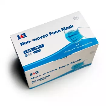 Máscara facial de não tecido 50 unid. Uniroar — máscaras de proteção descartáveis, estrutura de 3 camadas