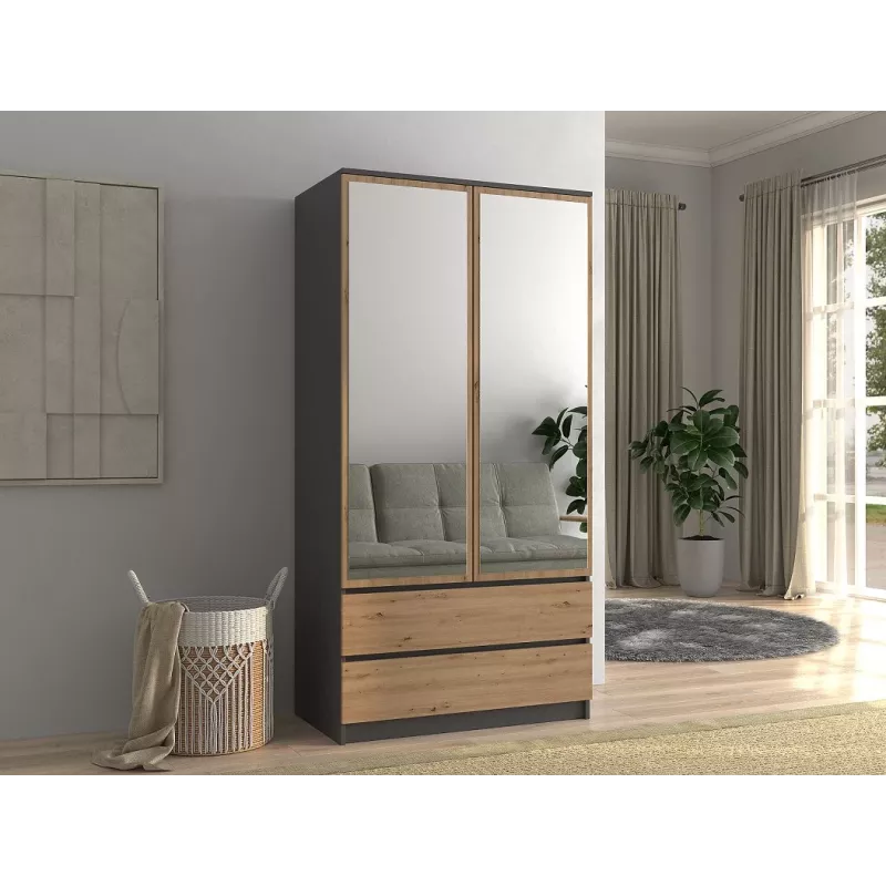 Topeshop SZAFA MALWA AN/AR L roupeiro de quarto 5 prateleiras 2 porta(s)