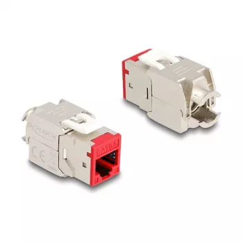 Módulo Keystone DeLOCK 88115 plano vermelho RJ-45 10 unid.