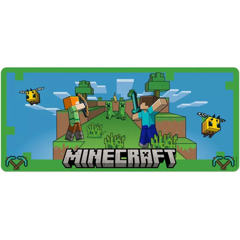 Tapete de rato Kids Euroswan 80x30 cm Minecraft — grande tapete de secretária para rato e teclado