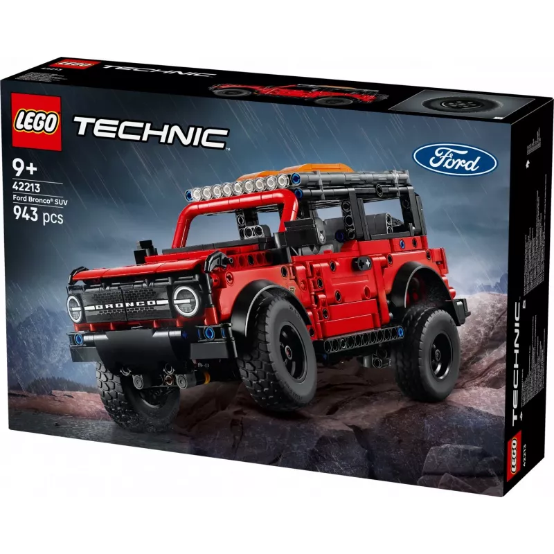 Conjunto de construção LEGO Technic Ford Bronco Off‑Roader 4x4 modelo 42213 — 943 peças, idade 9+