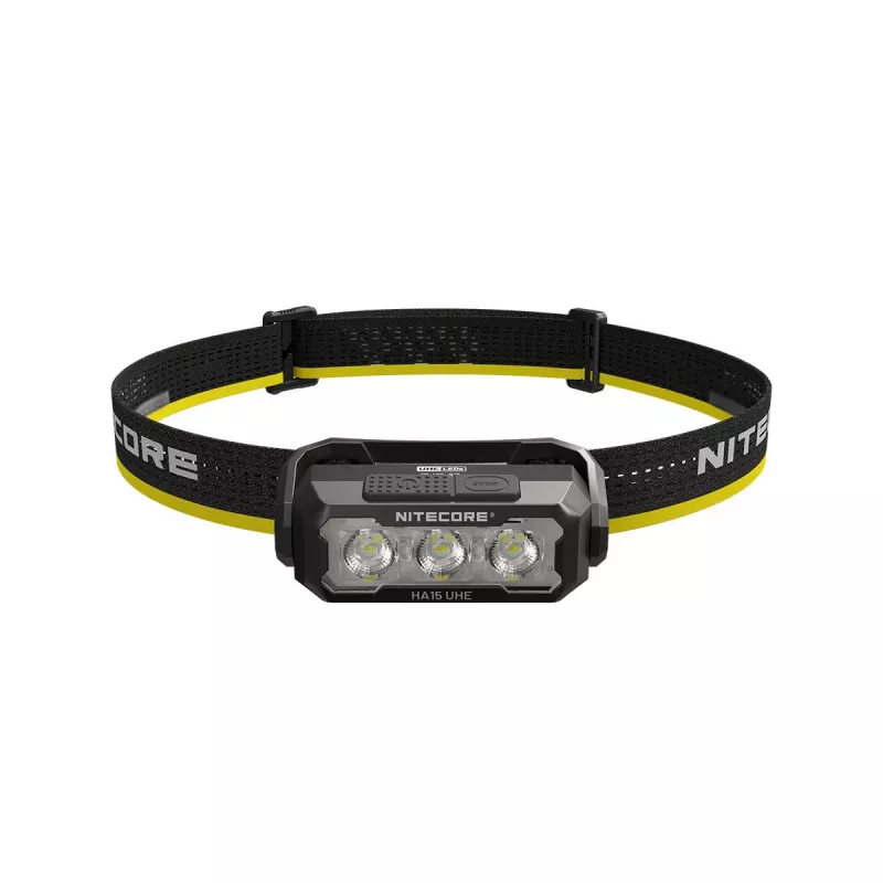 Lanterna de cabeça Nitecore HA15 UHE – luz compacta mãos-livres, máx. 400 lúmenes