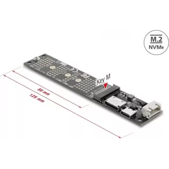 Conversor adaptador DELOCK OCuLink para M.2 Key M NVMe SSD (modelo 64291)