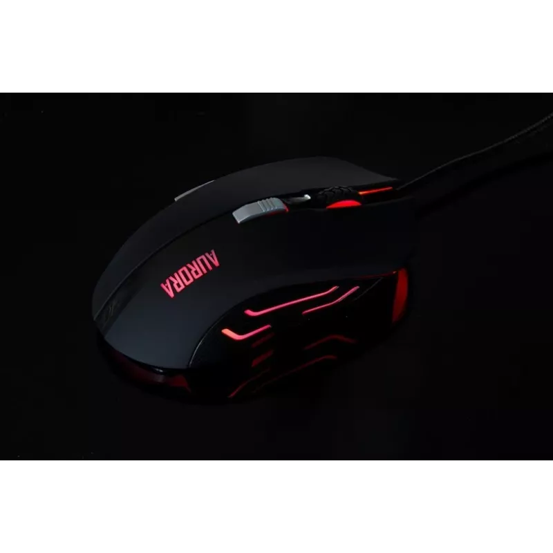 iBox Aurora A-1 IMOGS9031 rato gaming ótico com fio, 2400 DPI, USB Type-A, RGB, para destros, preto