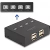 Comutador USB 2.0 DeLOCK 4 PC para 4 dispositivos preto 0,48 Gbit/s