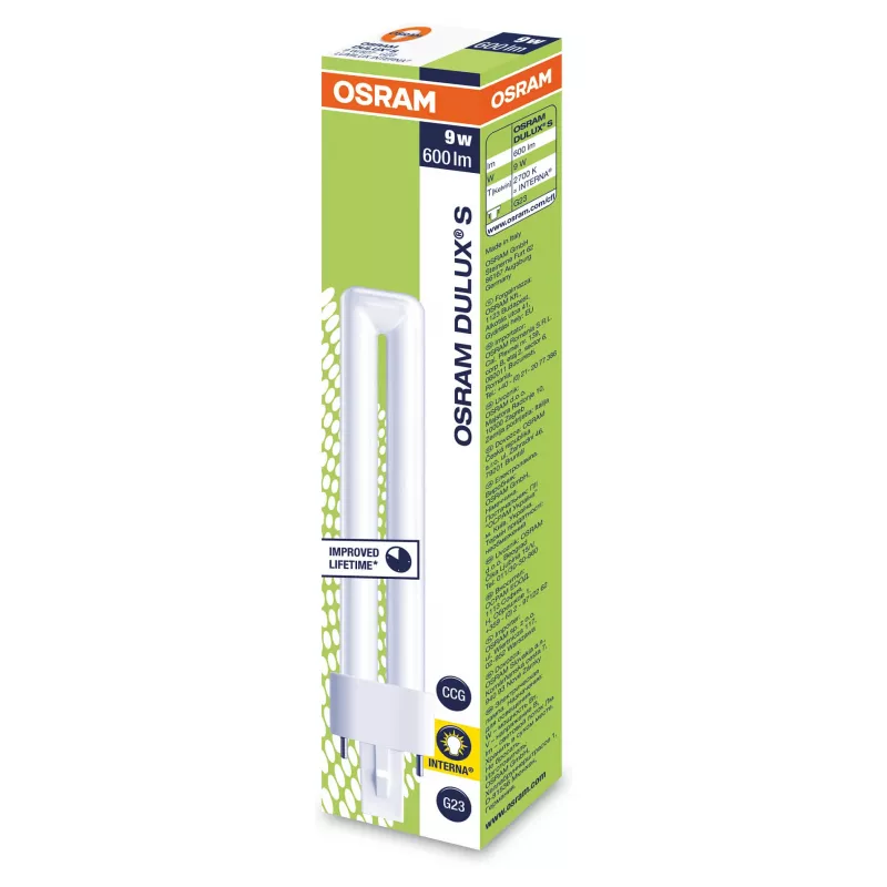 Osram DULUX S lâmpada economizadora 9W/827 G23 FS1