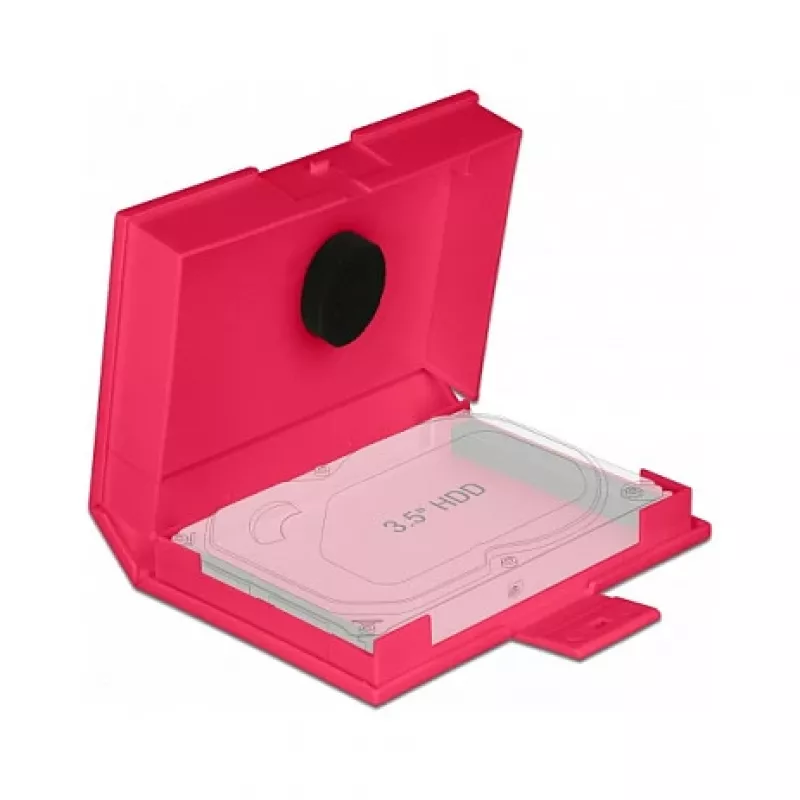 Caixa de proteção DeLOCK 18374 para HDD de 3,5 polegadas vermelha
