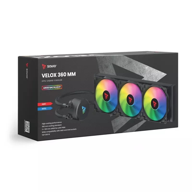 Arrefecedor líquido para CPU SAVIO VELOX 360 mm com ARGB