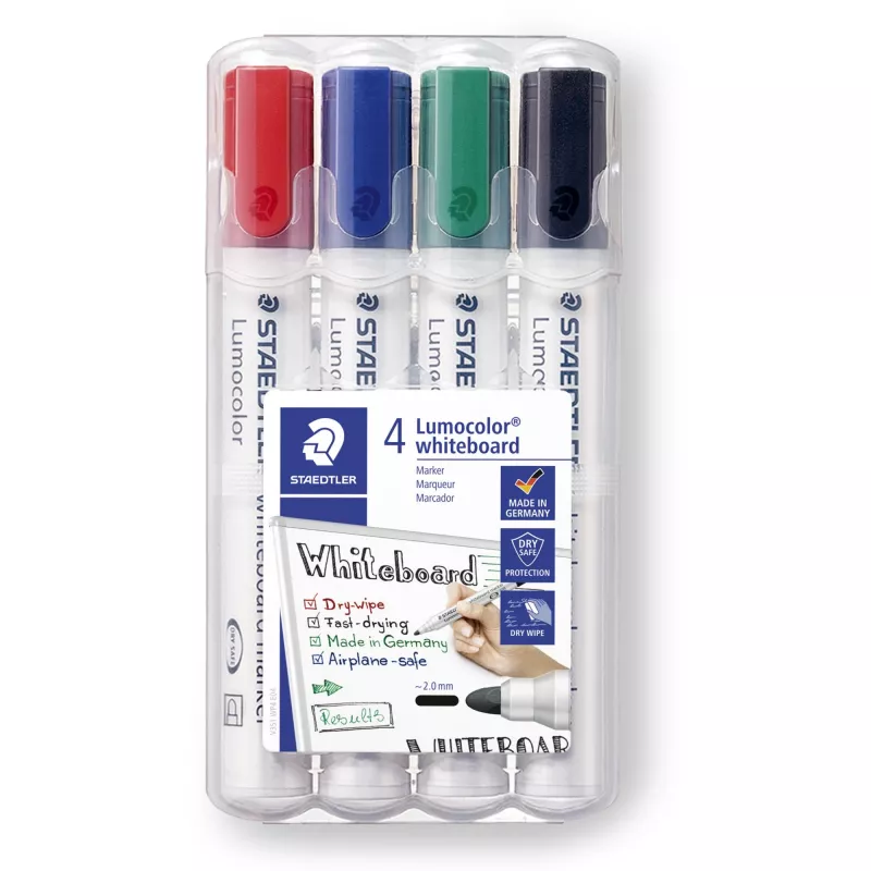 Marcador Staedtler Lumocolor 351 WP4 Ponta bala Preto Azul Verde Vermelho