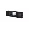 Móvel de TV Cama QIU 200 MDF preto brilhante/preto brilhante