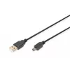 ASM AK-300130-030-S ASSMANN Cabo USB 2.0 HighSpeed Canon USB A/miniUSB B (5pin) M/M Preto 3m