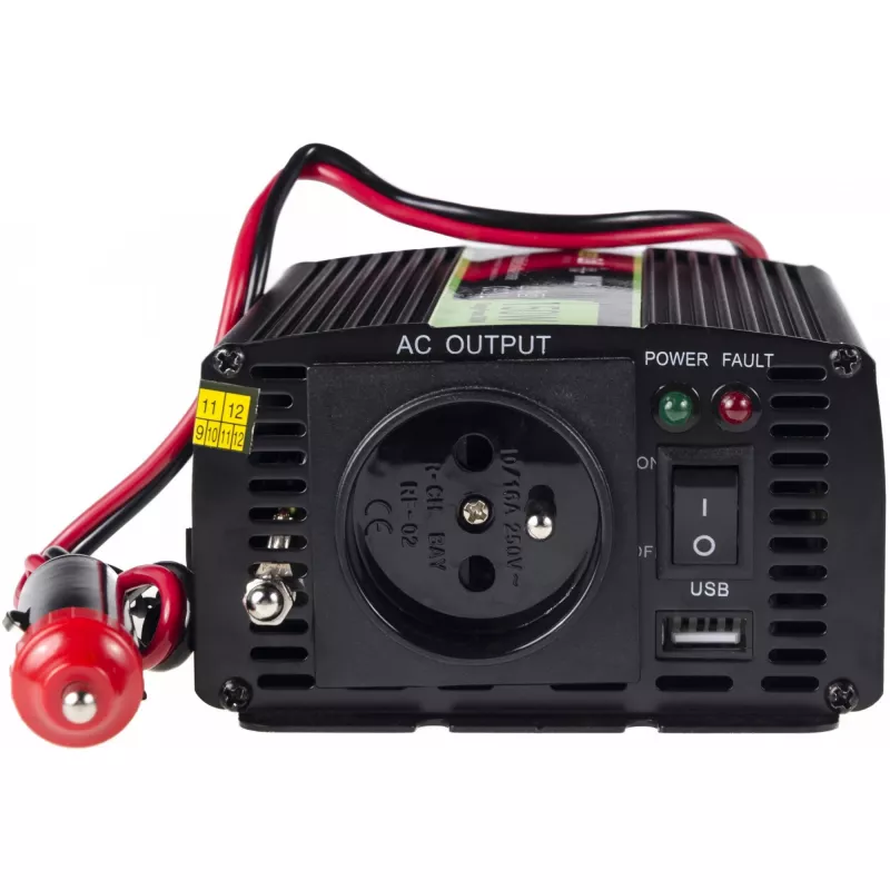 Adaptador inversor Green Cell INV06 12V para 230V 150W 50Hz ficha tipo C, 85% de eficiência, preto