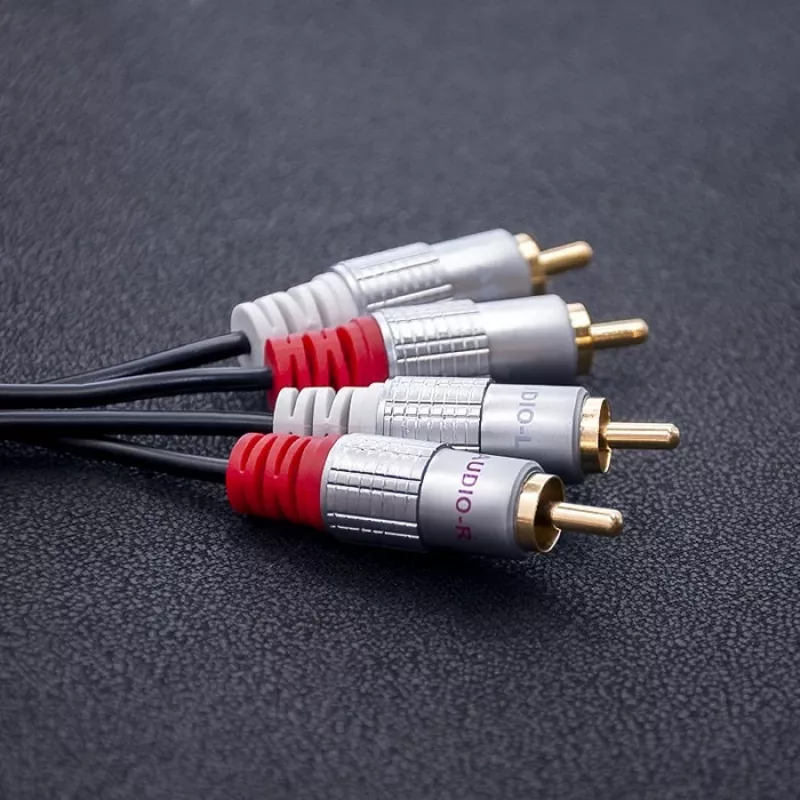 Qoltec 52338 cabo de áudio, 2 x RCA macho para 2 x RCA macho, 3 m, preto