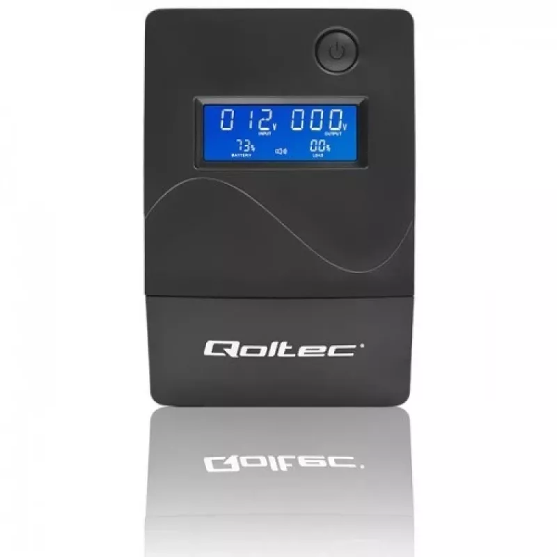 Qoltec Monolith UPS (fonte de alimentação ininterrupta) Dupla conversão (Online) 1 kVA 600 W 2 tomadas Schuko