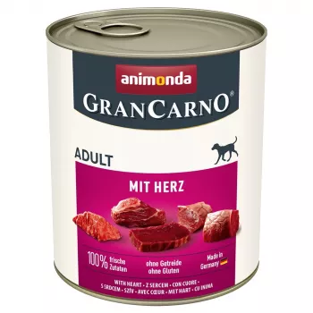 ANIMONDA GranCarno Adult com corações - alimento húmido para cães - 800g