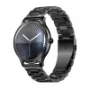 Smartwatch Colmi L28 com caixa preta e bracelete de aço inoxidável preta