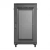 Armário rack 19 polegadas LANBERG FF01-6022-23B, 22U, 600×1000 mm, preto, portas perfuradas