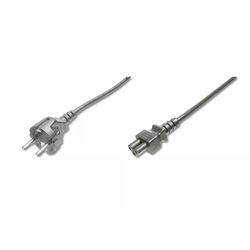 Cabo de alimentação Assmann, Schuko - C5, ficha/conector fêmea, 1,8m, H05VV-F3G 0,75 mm², preto (AK-440103-018-S)