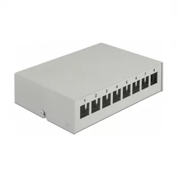 Painel de ligação Keystone DeLOCK 43412 8 portas cinzento