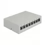 Painel de ligação Keystone DeLOCK 43412 8 portas cinzento