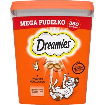 Dreamies petiscos sabores mistos com frango e queijo 350 g — snack crocante e carnudo para gatos adultos, proteína 22 %, gordura 22 %
