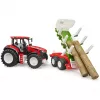Trator BRUDER com atrelado de madeira BR-03453 – brinquedo mecânico, compatível com figuras Bruder