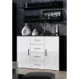 Aparador de sala Cama UNI preto/branco brilhante