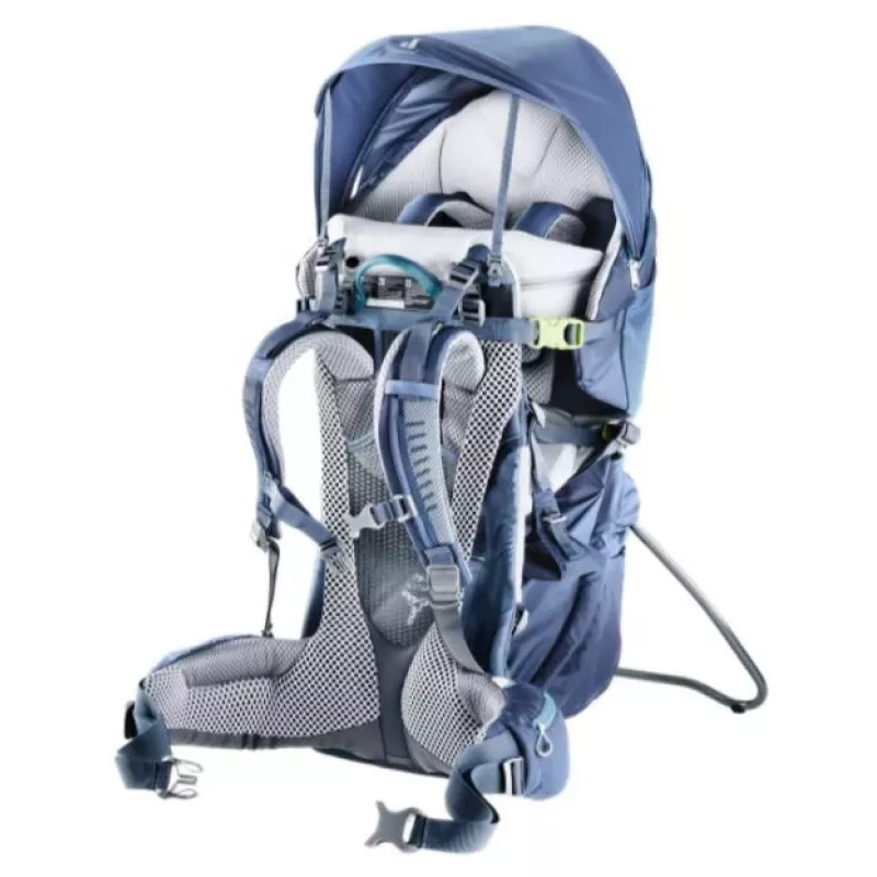 Mochila de transporte de bebé Deuter Kid Comfort Pro, azul, poliamida, máx. 22 kg, proteção solar, bolso lateral