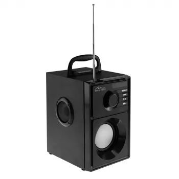 Altifalante portátil MEDIA-TECH MT3179, 20 W (RMS 15 W), Bluetooth 5.1, FM, MicroSD, USB, AUX, Li-Ion, 6 h, caixa de madeira