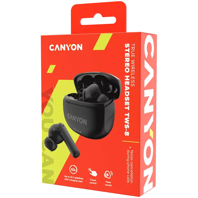 Headset Bluetooth TWS-8 ENC Earbuds/BT 5.3 preto