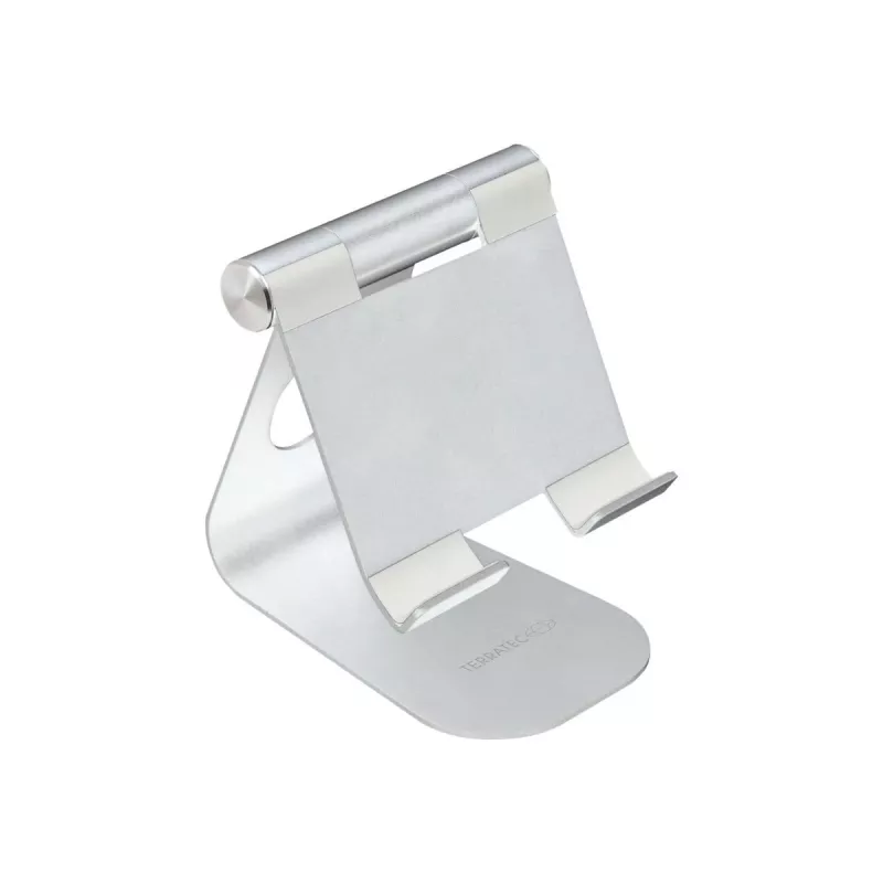 TERRATEC iTab M - Suporte para smartphone / tablet - alumínio - prateado - tamanho do ecrã: 8,8-25 cm (3.5-10) - suporte de mesa (219728)