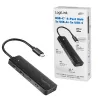 Hub USB-C, 4 portas 2x USB-A, 2x USB-C, preto