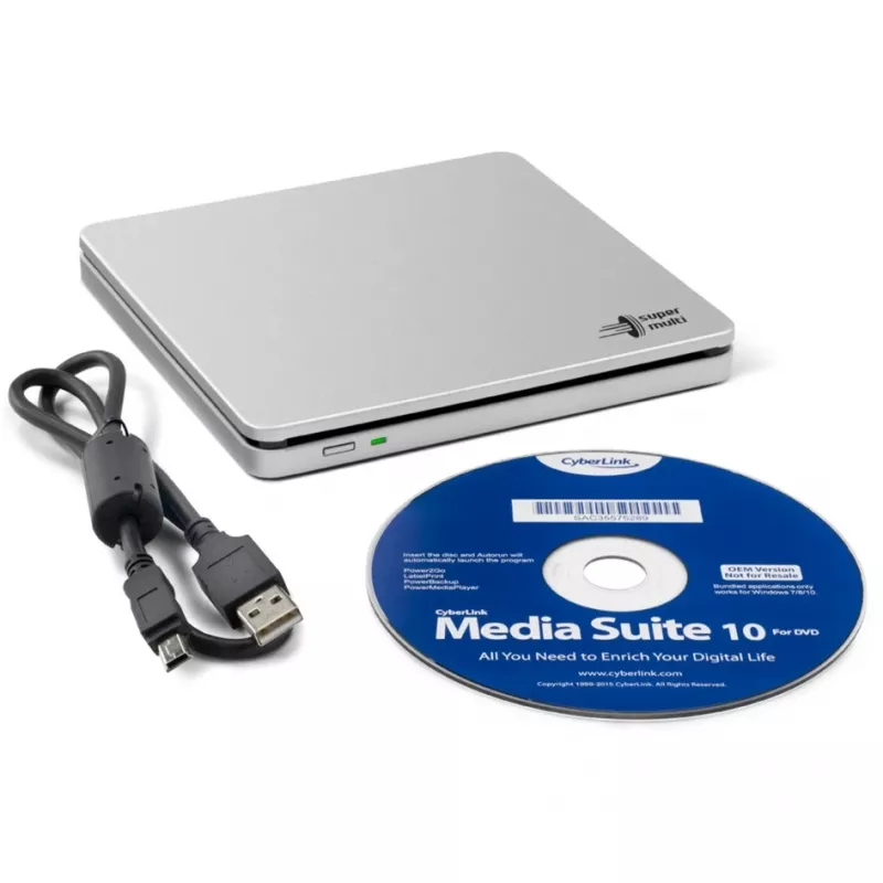 GP70NS50 SLIM, gravador de DVD externo (prateado, externo, USB 2.0, 5,25)