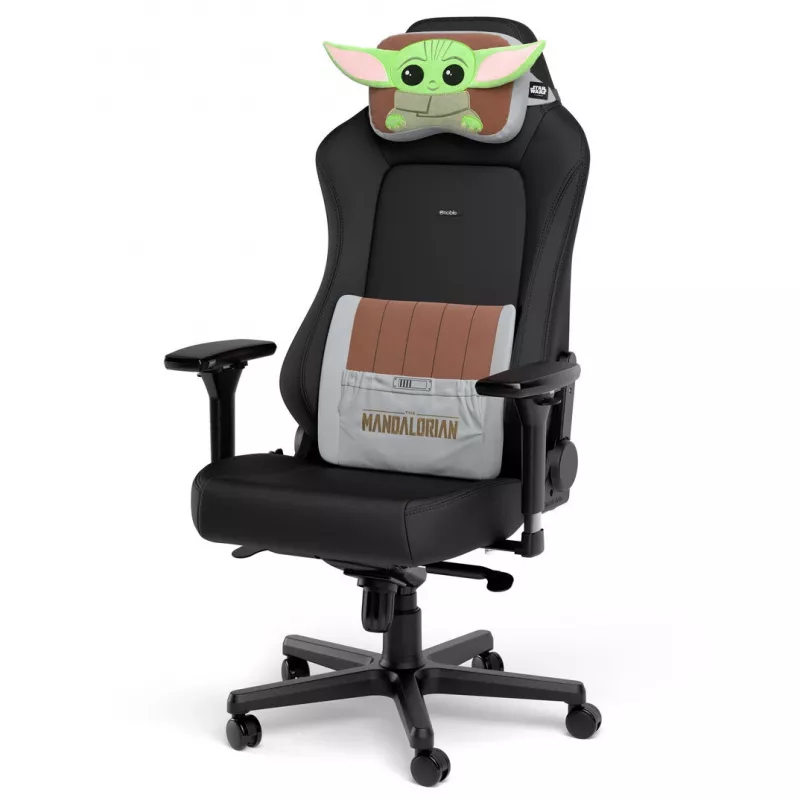 Conjunto de almofadas de espuma viscoelástica noblechairs Grogu Edition – apoio de assento e lombar