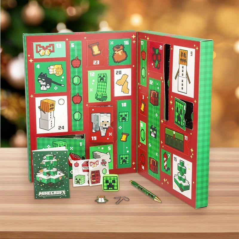 Calendário do Advento Paladone Minecraft Papelaria 24 dias – conjunto de papelaria com 24 artigos surpresa