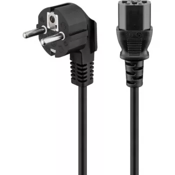 Cabo de alimentação Goobay C13 > ficha schuko (preto, 1,5 metros, ficha angular)