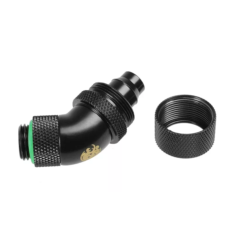 Conector BitsPower BP-MB45R2CPF-CC3U em latão para refrigeração líquida de computador, preto e verde