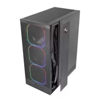 Caixa para PC TACENS MARS MC-NEBULA Midi Tower com vidro temperado, quatro ventoinhas aRGB de 120 mm, suporta ATX, GPU até 30,2 cm