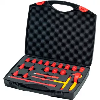 Conjunto de ferramentas isoladas Wiha 43023 — conjunto de ferramentas manuais de 7 peças com classificação 1000 V