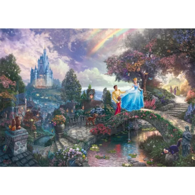 Schmidt Spiele 59472 Thomas Kinkade: Disney A Gata Borralheira puzzle, 1000 peças, 69,3 x 49,3 cm, desenhos animados