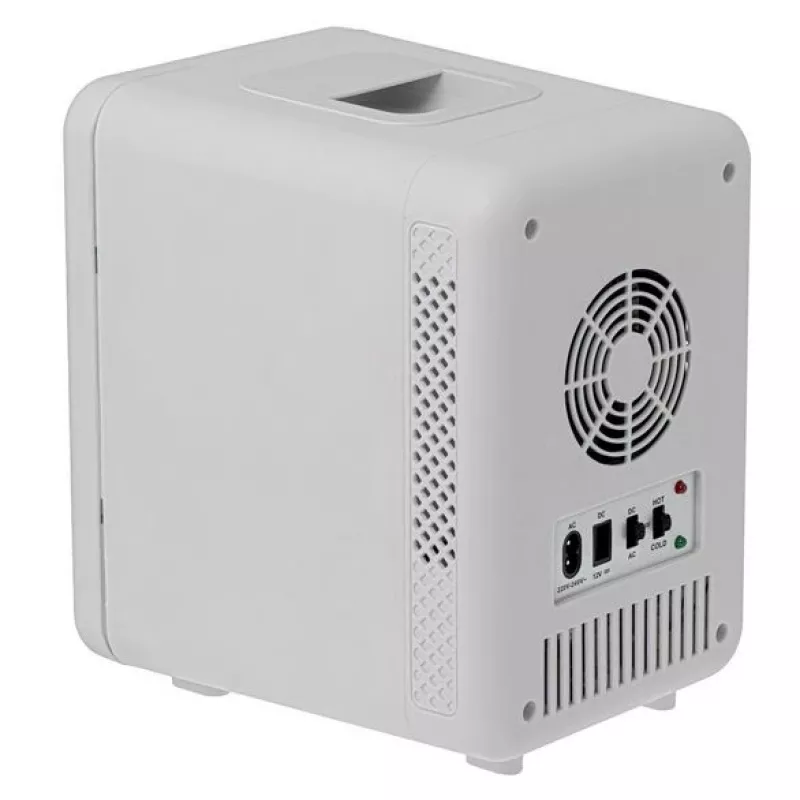 Mini-frigorífico Adler AD 8084G — compacto cinzento 12V/230V, capacidade 4 L, portátil, porta com dobradiça à direita