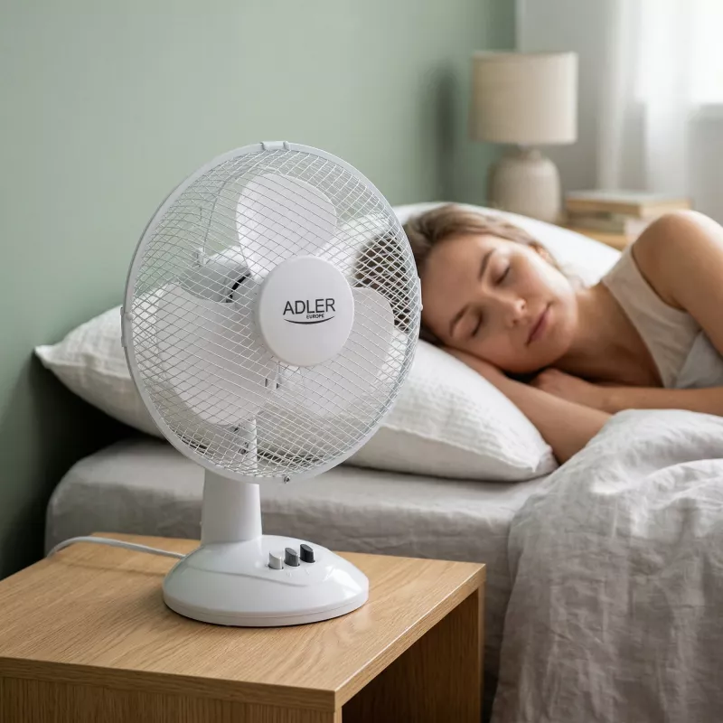 Adler | AD 7302 | Ventilador de mesa | branco | diâmetro 23 cm | número de velocidades 2 | oscilação | 60 W | Não