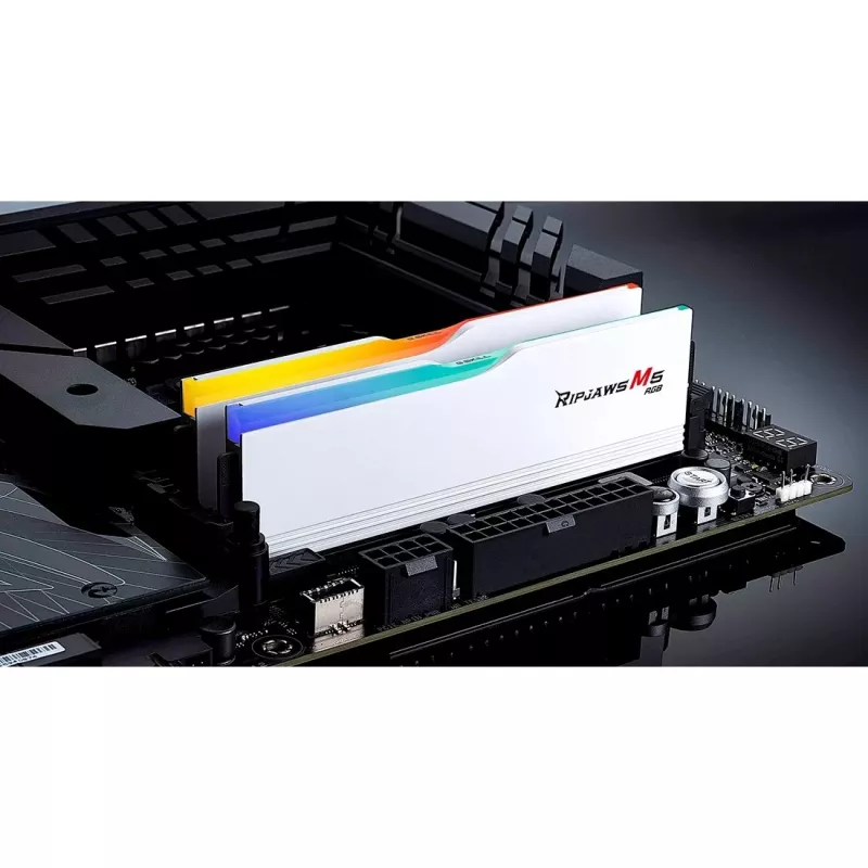 DIMM 32 GB DDR5-6000 (2x 16 GB) Dual-Kit, memória branca, F5-6000J3636F16GX2-RM5RW, Ripjaws M5, INTEL XMP